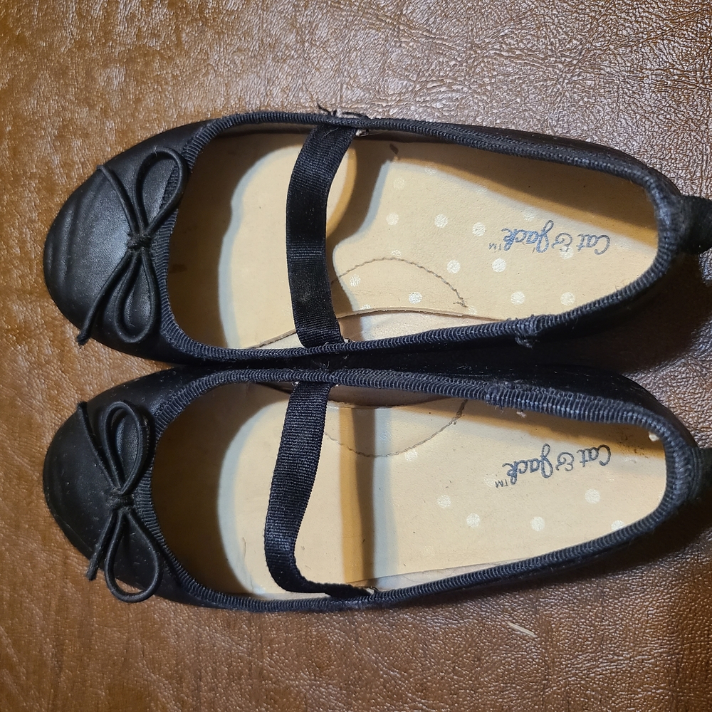 Cat & Jack Black Dress Shoes with Bow